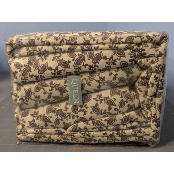 Martha Stewart Queen Inglenook Flannel Sheet Set 100% Cotton Floral Fall Winter - Picture 2 of 13